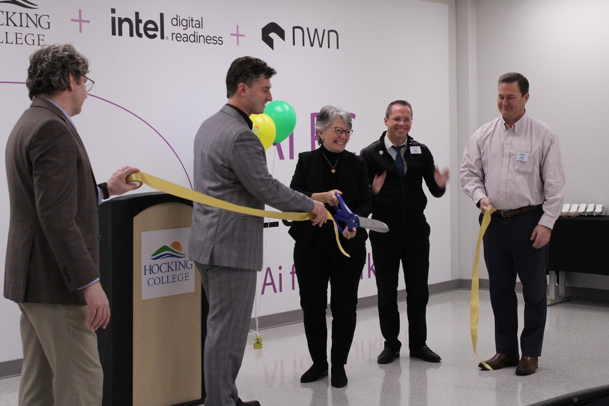 AI Lab ribbon cutting